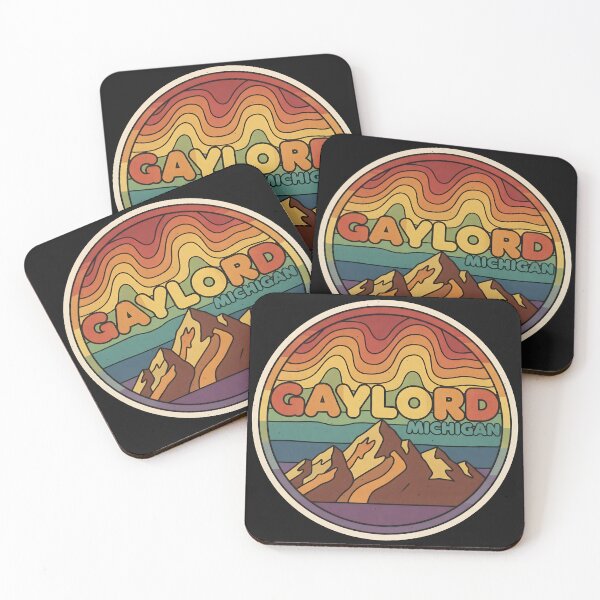 Item preview, Gaylord, Michigan Retro Rainbow Mountain designed and sold by TheOldMittenIllustrated.