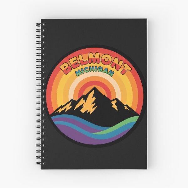 Item preview, Belmont, Michigan Retro Rainbow Mountain designed and sold by TheOldMittenIllustrated.