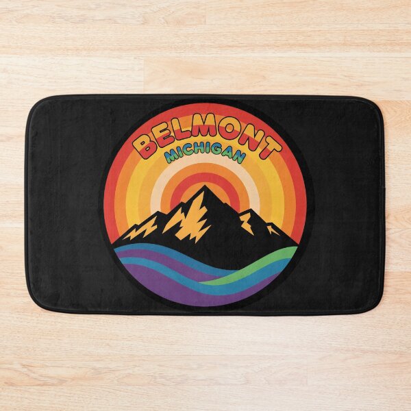 Item preview, Belmont, Michigan Retro Rainbow Mountain designed and sold by TheOldMittenIllustrated.