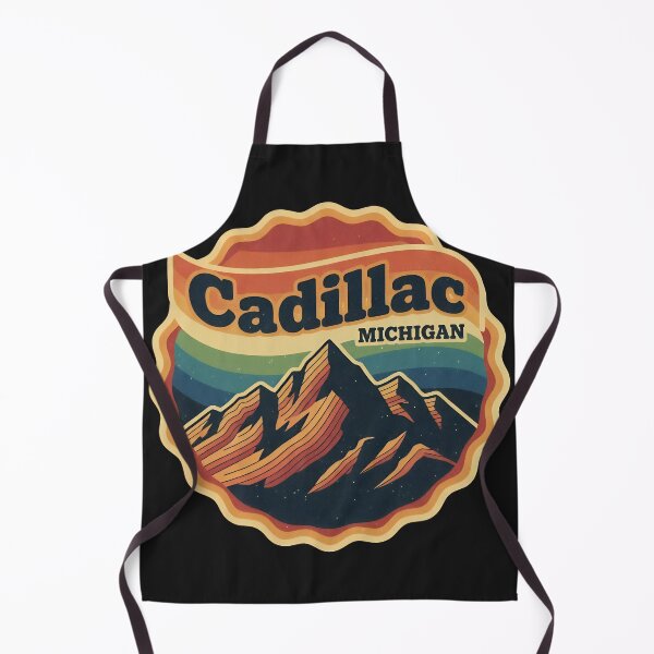Item preview, Cadillac, Michigan Retro Rainbow Mountain designed and sold by TheOldMittenIllustrated.