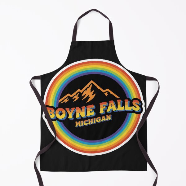 Item preview, Boyne Falls, Michigan Retro Rainbow Mountain designed and sold by TheOldMittenIllustrated.