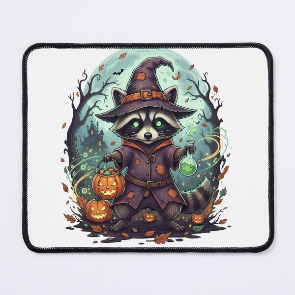 Item preview, Halloween Raccoon Witch | Spooky Potion & Pumpkin Art designed and sold by TheArtForge.