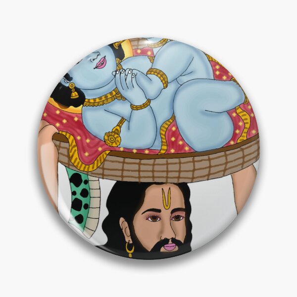 Item preview, Krishna with Vasudeva – Divine Father & Son Art designed and sold by Harshit_Digital_Arts.