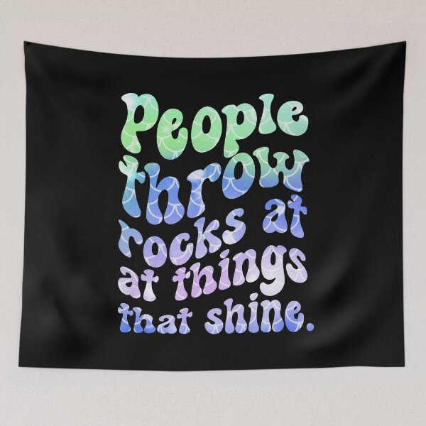 Item preview, People Throw Rocks At Things That Shine - Be Happy Retro Design - Positivity Quote designed and sold by Sun Sand & Sea Art.