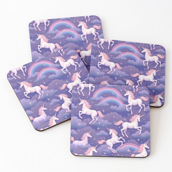 Item preview, Puffy clouds, rainbows, stars, and unicorn silhouettes designed and sold by BDLdesigns.