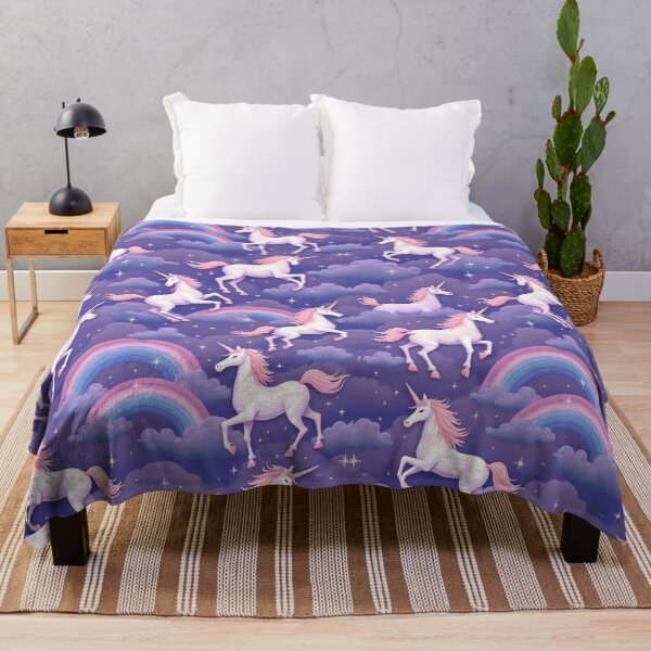 Item preview, Puffy clouds, rainbows, stars, and unicorn silhouettes designed and sold by BDLdesigns.
