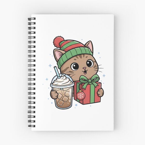Item preview, Festive Cat & Iced Coffee Vibes designed and sold by VibePrintsHub.