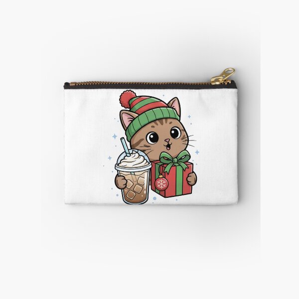 Item preview, Festive Cat & Iced Coffee Vibes designed and sold by VibePrintsHub.