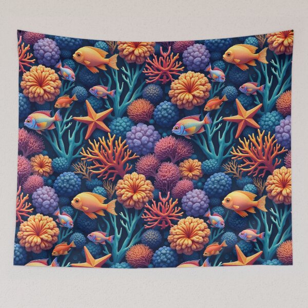 Item preview, Multi color fish dart through the coral designed and sold by BDLdesigns.
