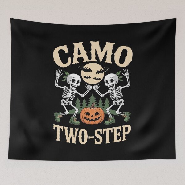 Item preview, Camo Two-Step Dancing Skeletons Halloween Pumpkin designed and sold by JulienAureo.