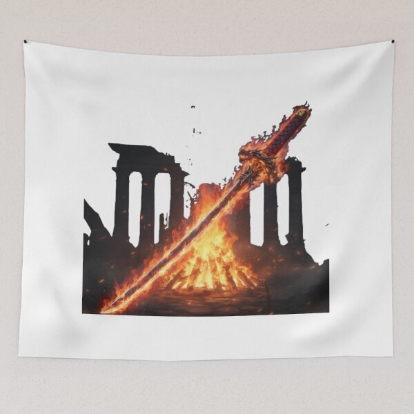 Item preview, The Grinning Reaper: Dark Streetwear Graphic with Flaming Katana designed and sold by Fumoria.