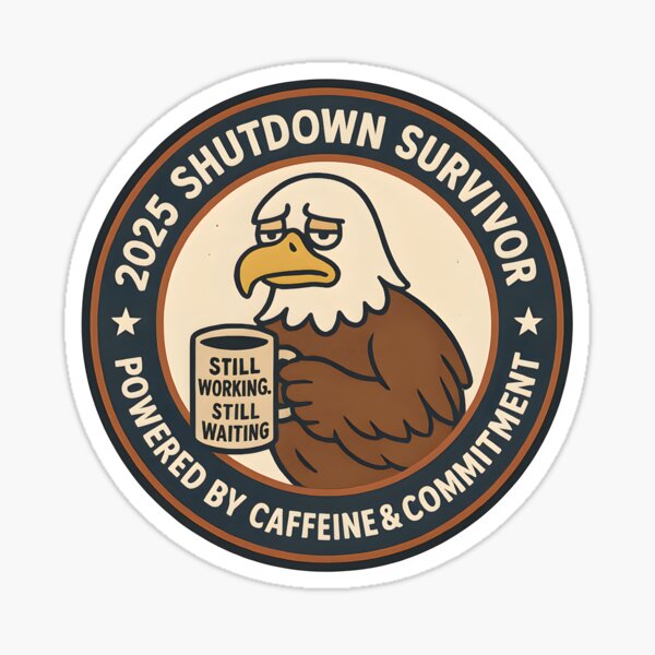 Item preview, Shutdown Survivor Powered by Caffeine and Commitment designed and sold by monsterjoe78.