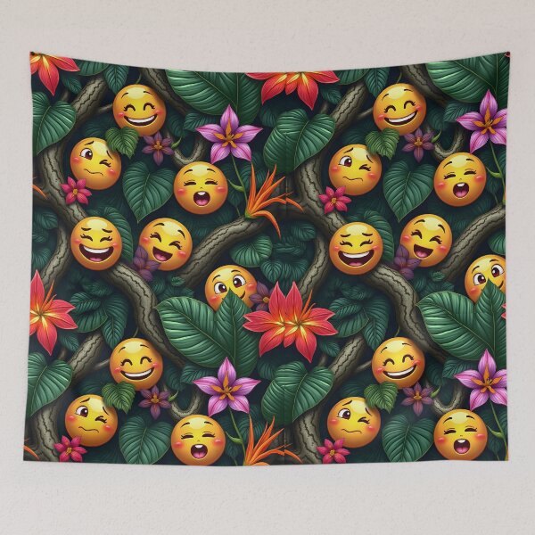 Item preview, Realistic Emoji Faces in Tropical Jungle designed and sold by BDLdesigns.
