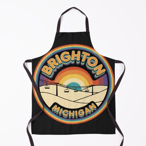 Item preview, Brighton, Michigan Retro Rainbow Mountain designed and sold by TheOldMittenIllustrated.