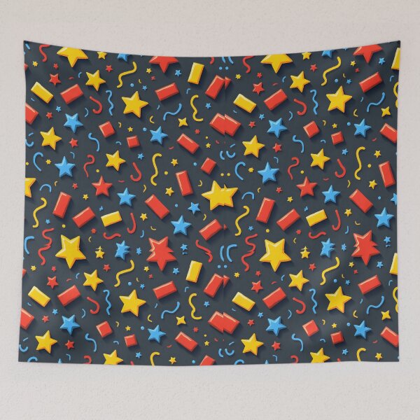 Item preview, Confetti shapes in primary red, yellow, and blue, designed and sold by BDLdesigns.