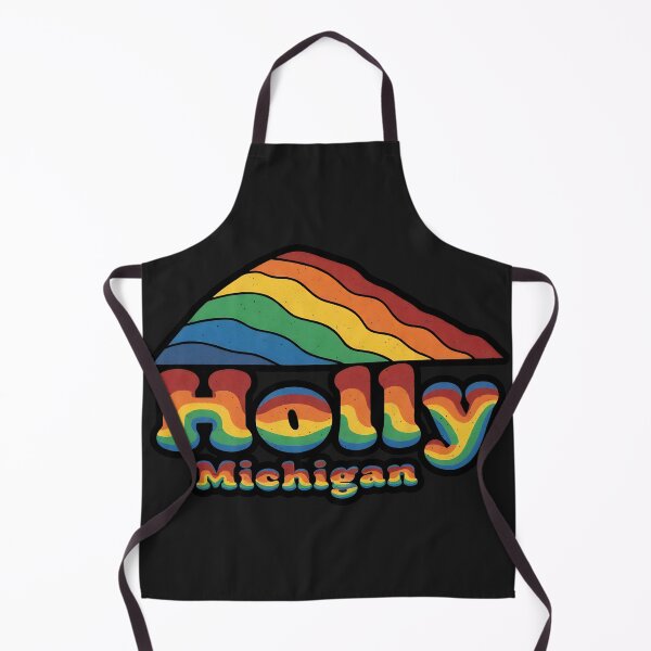 Item preview, Holly, Michigan Retro Rainbow Mountain designed and sold by TheOldMittenIllustrated.