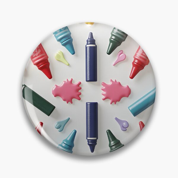 Item preview, Multicolored stylized crayons form a symmetrical, repeating motif designed and sold by BDLdesigns.