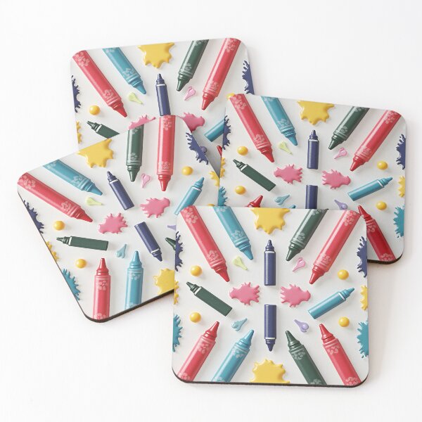 Item preview, Multicolored stylized crayons form a symmetrical, repeating motif designed and sold by BDLdesigns.