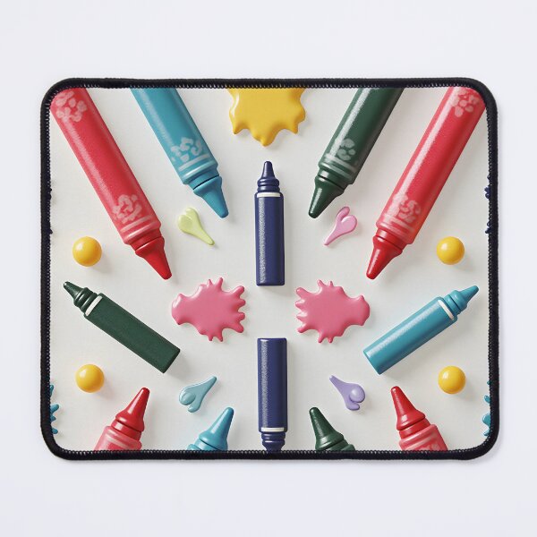 Item preview, Multicolored stylized crayons form a symmetrical, repeating motif designed and sold by BDLdesigns.
