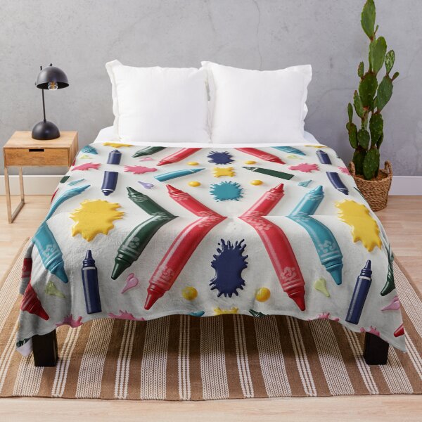 Item preview, Multicolored stylized crayons form a symmetrical, repeating motif designed and sold by BDLdesigns.
