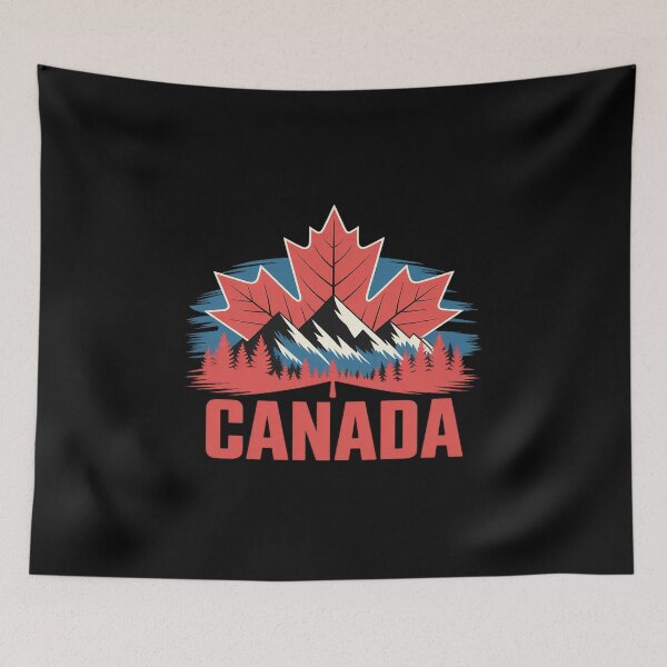 Artikelvorschau, Kanada Flagge Kanadische Ahornblatt Berge entworfen und verkauft von tabdejinti.
