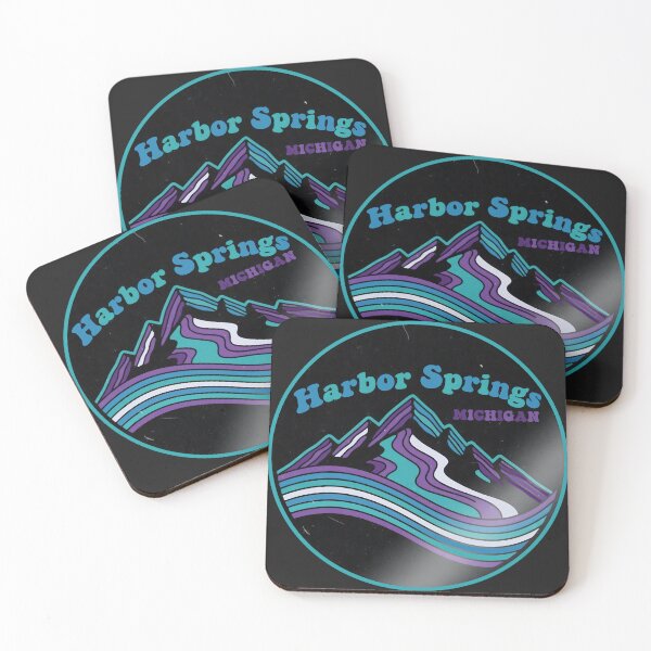 Item preview, Harbor Springs, Michigan Retro Mountain designed and sold by TheOldMittenIllustrated.