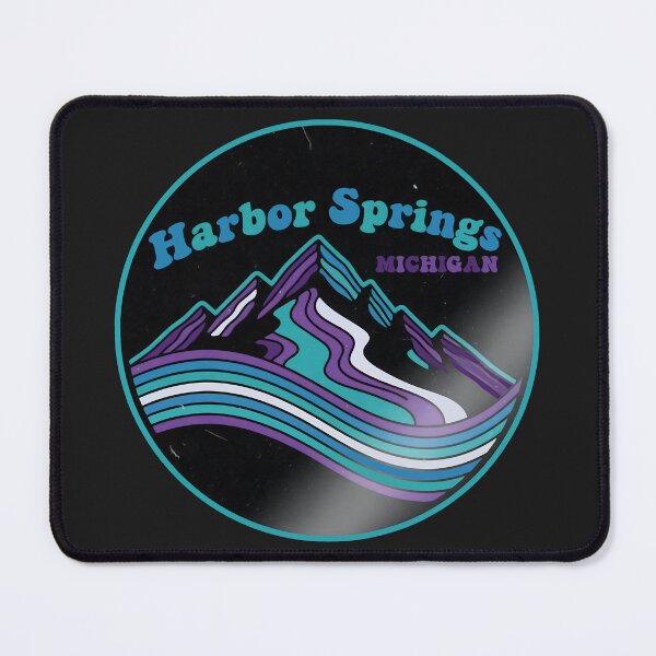 Item preview, Harbor Springs, Michigan Retro Mountain designed and sold by TheOldMittenIllustrated.