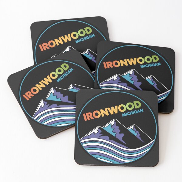 Item preview, Ironwood, Michigan Retro Mountain designed and sold by TheOldMittenIllustrated.
