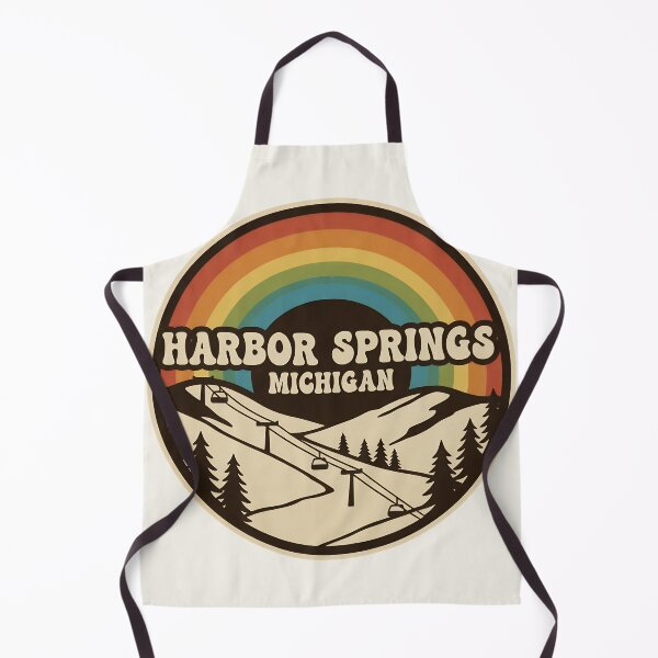 Item preview, Harbor Springs, Michigan Retro Rainbow Mountain designed and sold by TheOldMittenIllustrated.