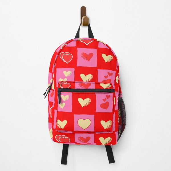 Item preview, Hearts Ichimatsu Pattern Golden Red designed and sold by urrin DESIGN.