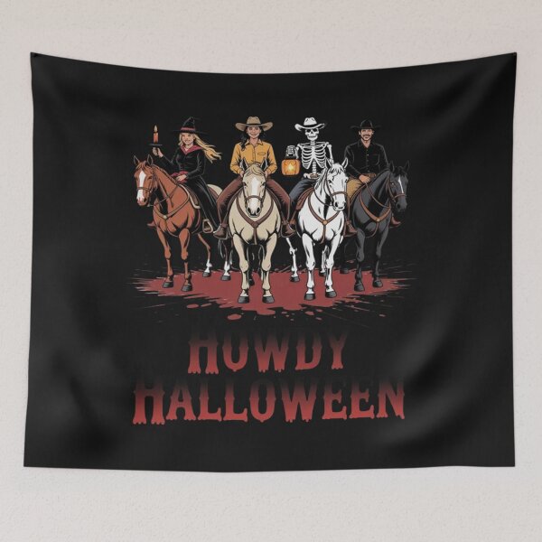 Item preview, Howdy Halloween, Cowgirl Riding, Funny Halloween Cowgirl designed and sold by JenniferRudol.