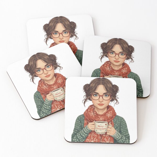 Item preview, Nerdy Girl In Christmas Sweater designed and sold by lovelywhimsyart.