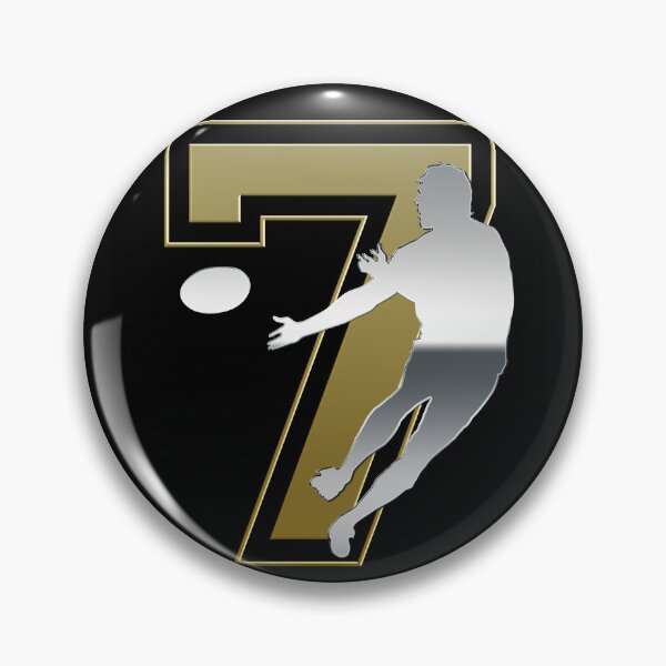 Item preview, Rugby Sevens Player Passing Ball Gold Black Art designed and sold by Snap2Art.