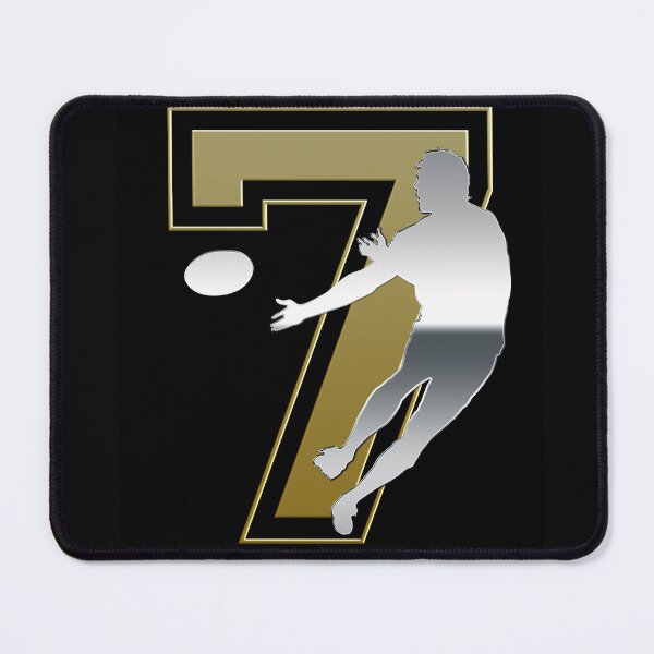 Item preview, Rugby Sevens Player Passing Ball Gold Black Art designed and sold by Snap2Art.