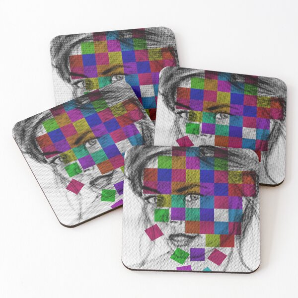 Item preview, Abstract Portrait in Squares 3 designed and sold by Morose-merch.