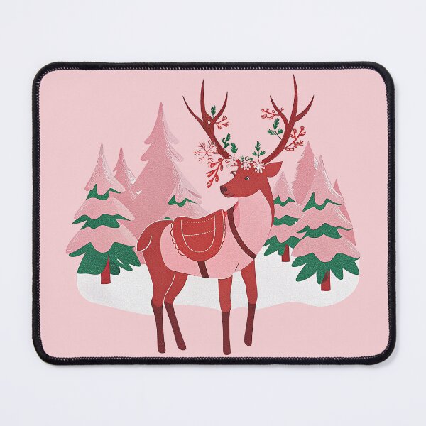 Item preview, A reindeer with a floral preppy Christmas - High-Detail Holiday Art designed and sold by Cookiezoo.