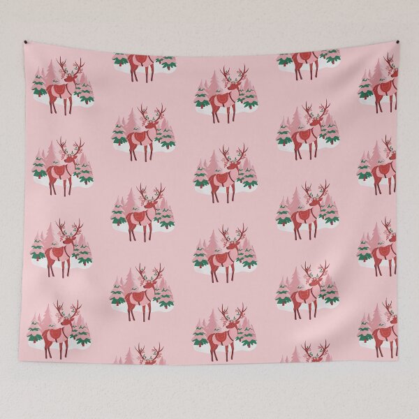 Item preview, A reindeer with a floral preppy Christmas - High-Detail Holiday Art designed and sold by Cookiezoo.