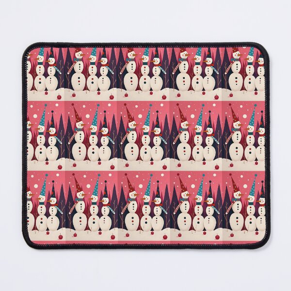 Item preview, Snowmen Three Ice Men Pink Theme Kitschmas designed and sold by taiche.
