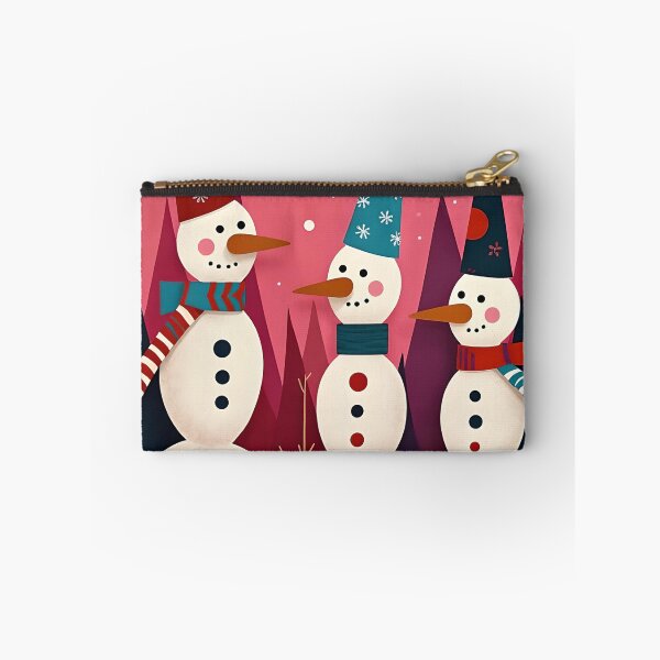 Item preview, Snowmen Three Ice Men Pink Theme Kitschmas designed and sold by taiche.