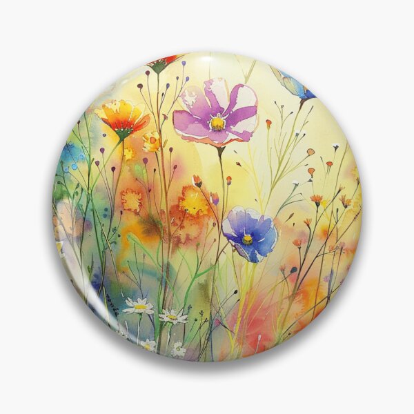 Item preview, Relaxing Watercolor Wash Wildflowers Casually Elegant Aesthetic Painting  designed and sold by DEC02.