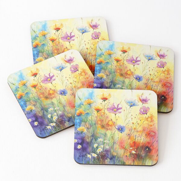 Item preview, Relaxing Watercolor Wash Wildflowers Casually Elegant Aesthetic Painting  designed and sold by DEC02.