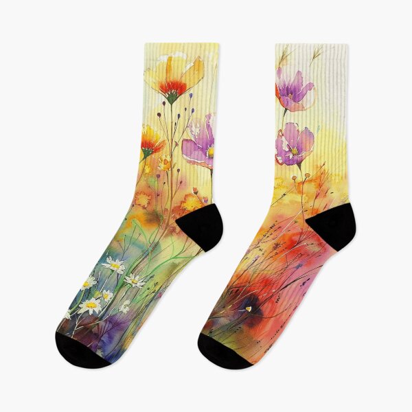 Item preview, Relaxing Watercolor Wash Wildflowers Casually Elegant Aesthetic Painting  designed and sold by DEC02.