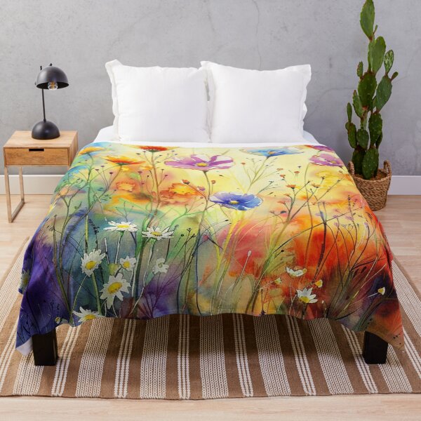 Item preview, Relaxing Watercolor Wash Wildflowers Casually Elegant Aesthetic Painting designed and sold by DEC02.
