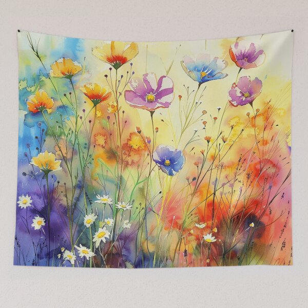 Item preview, Relaxing Watercolor Wash Wildflowers Casually Elegant Aesthetic Painting  designed and sold by DEC02.