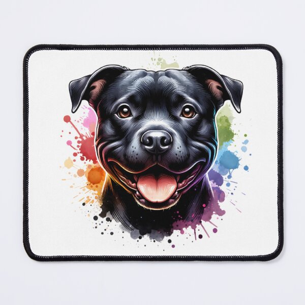 Item preview, Watercolor Black American Staffordshire Terrier designed and sold by TheAnimalZ00.