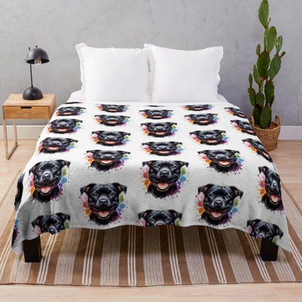 Item preview, Watercolor Black American Staffordshire Terrier designed and sold by TheAnimalZ00.