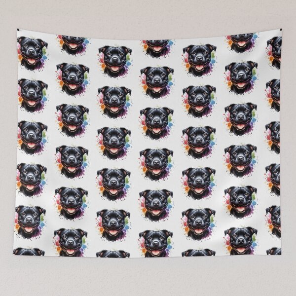 Item preview, Watercolor Black American Staffordshire Terrier designed and sold by TheAnimalZ00.