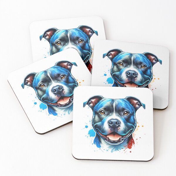 Item preview, Watercolor Blue Brindle American Staffordshire Terrier designed and sold by TheAnimalZ00.