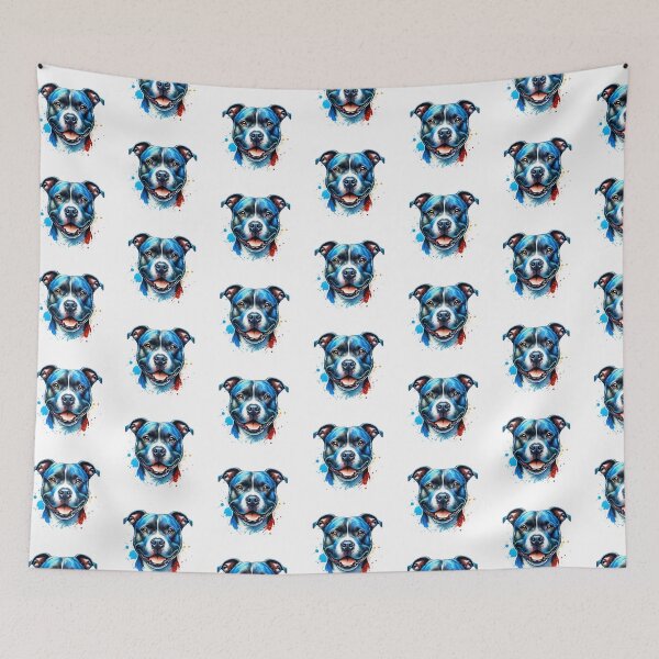 Item preview, Watercolor Blue Brindle American Staffordshire Terrier designed and sold by TheAnimalZ00.