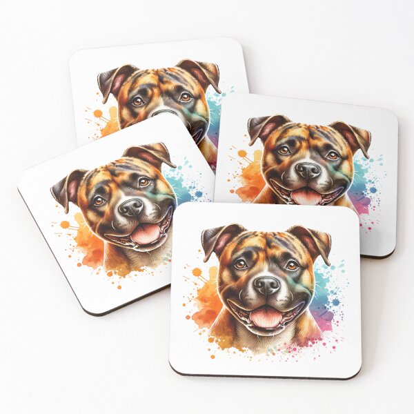 Item preview, Watercolor Fawn Brindle American Staffordshire Terrier designed and sold by TheAnimalZ00.